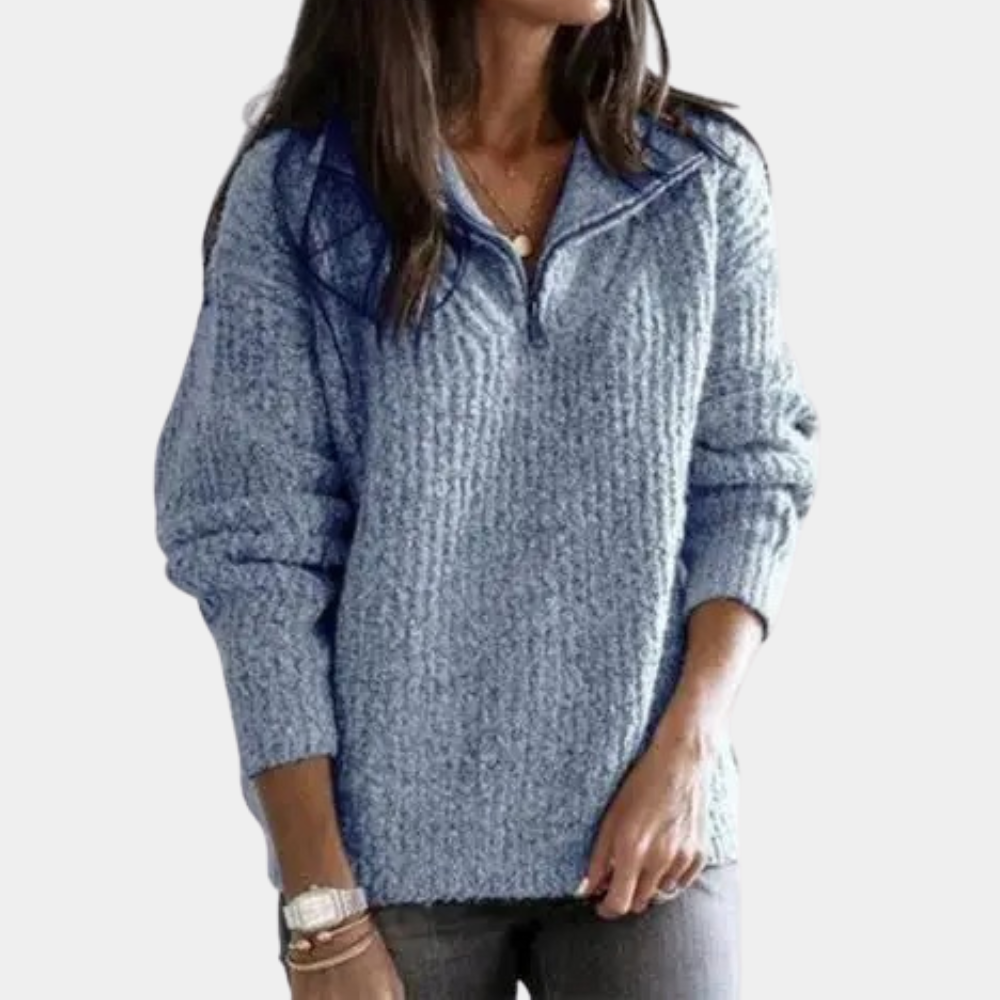 Adrianna - Chic Comfort Summer Jumper with Half Zip for Women