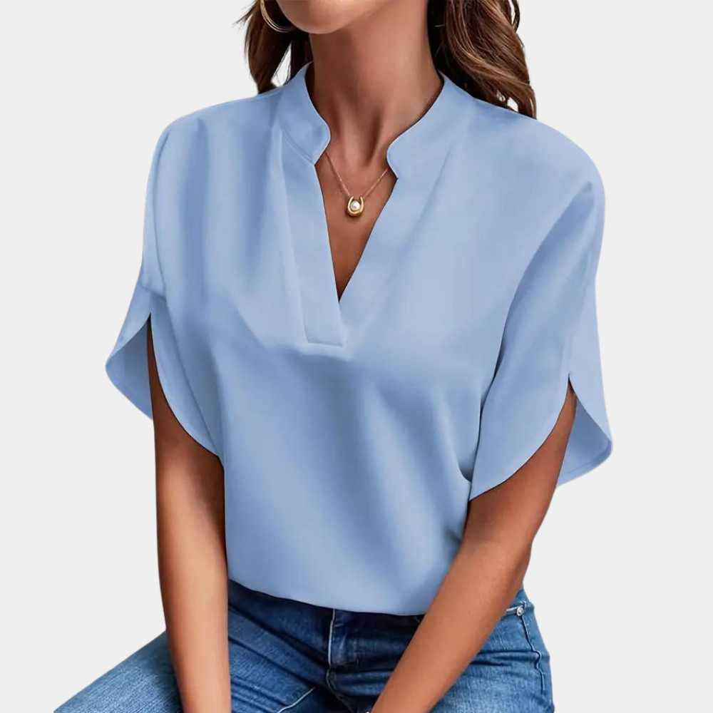 Aiva - Ladies' Summer Blouse with Short Sleeves