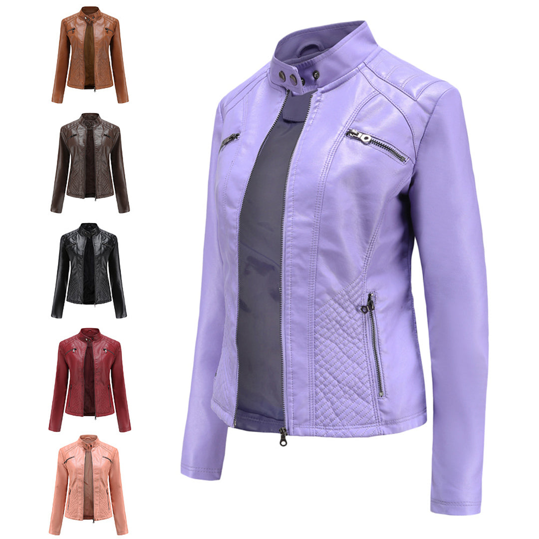 ANDRIJANA - Stylish Leather Summer Jacket