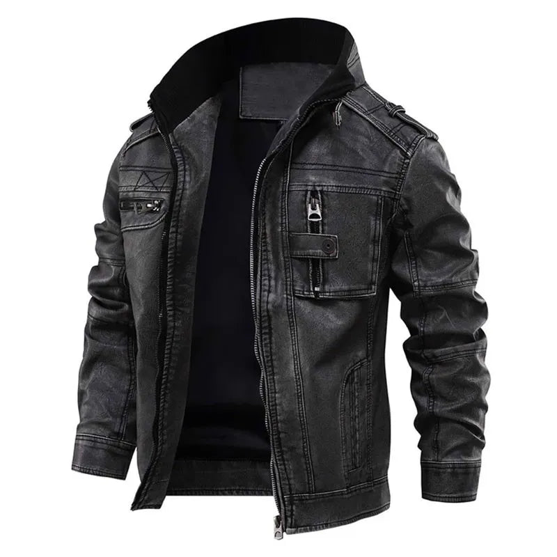 Alpha - Black Leather Summer Jacket for Men