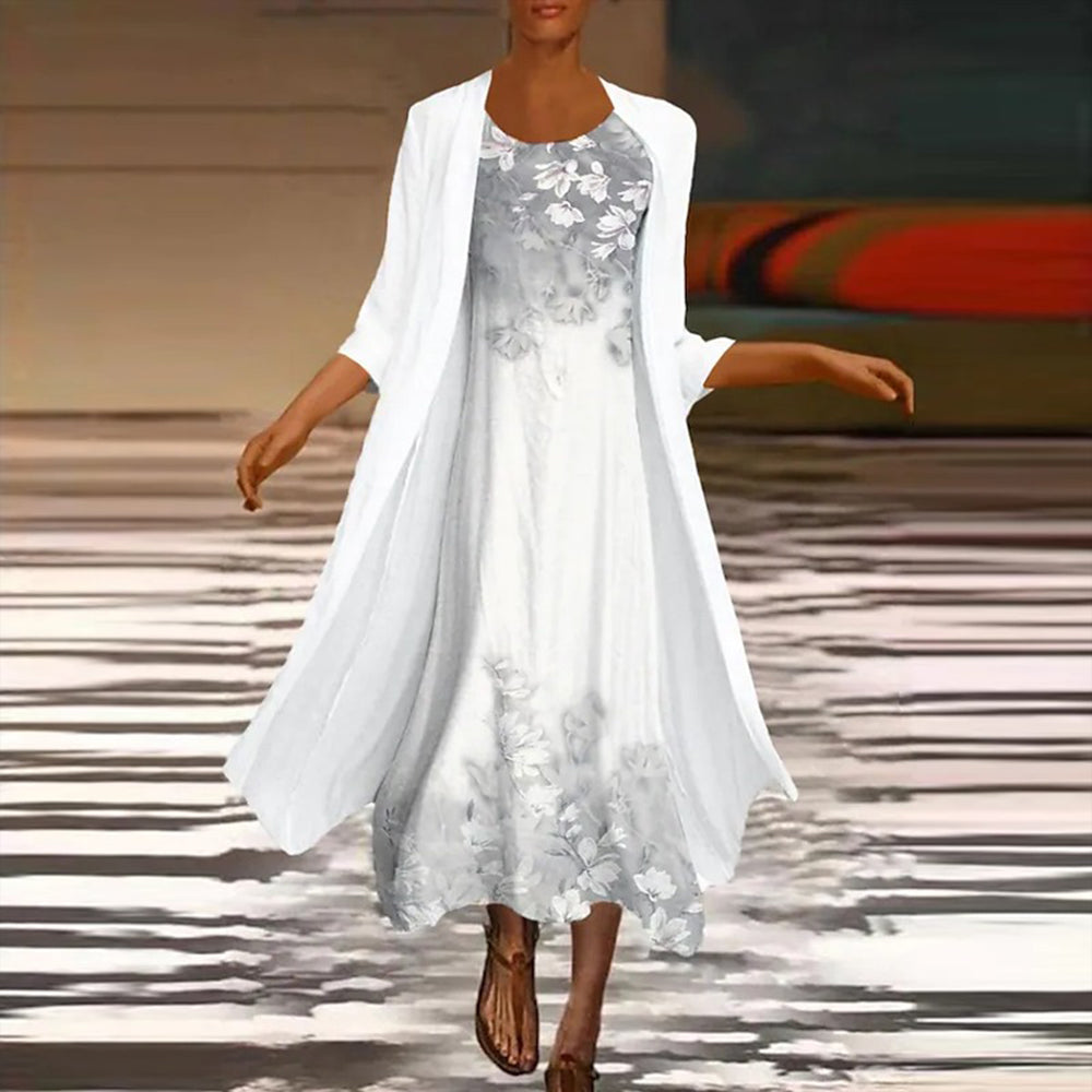 Amora - Elegant Long Summer Dress with Blouse Jacket for Women