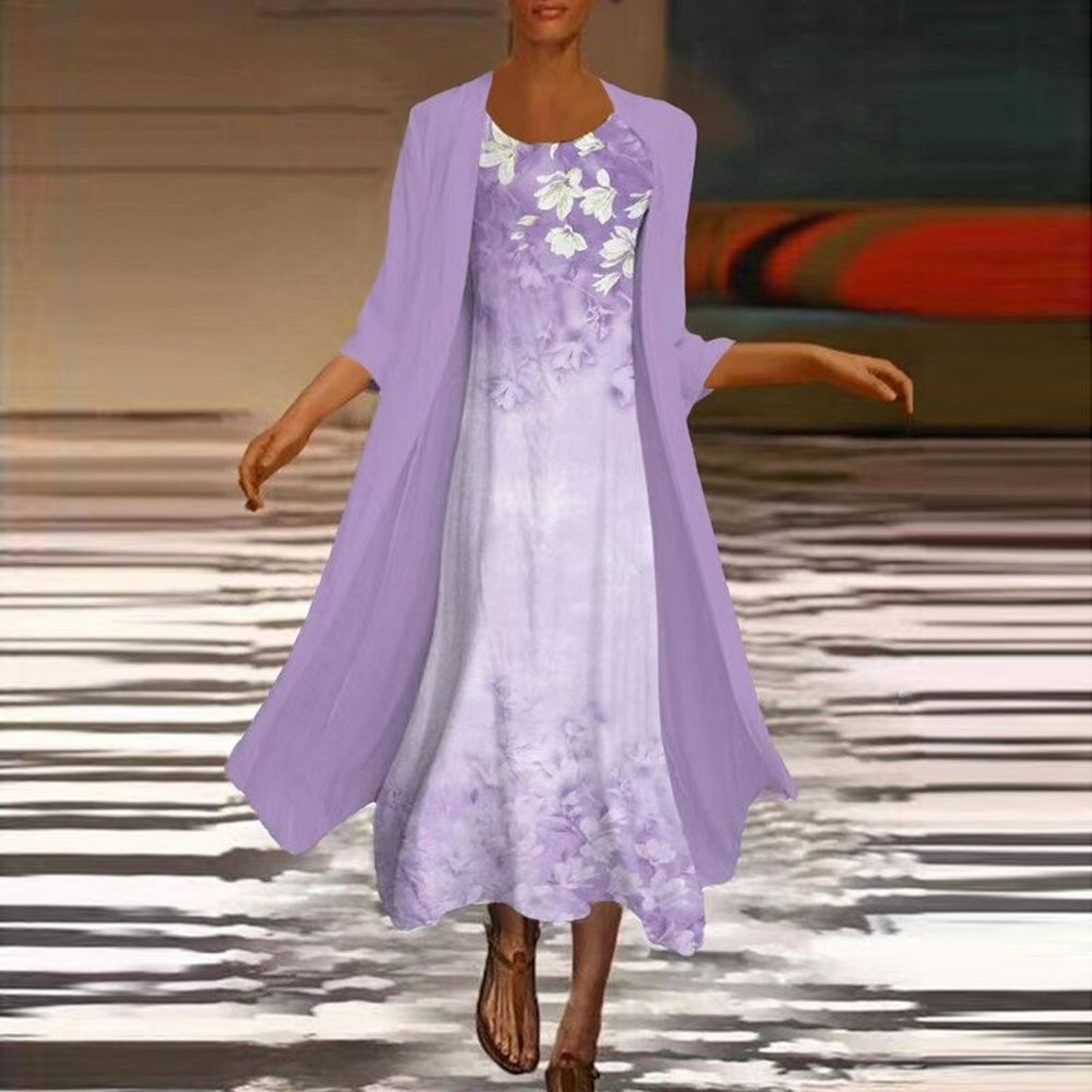 Amora - Elegant Long Summer Dress with Blouse Jacket for Women