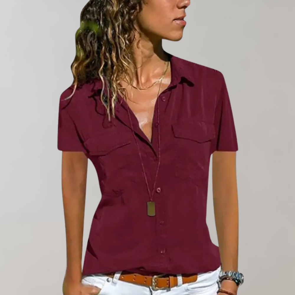Aurora - Summer Women's Blouse with Short Sleeves