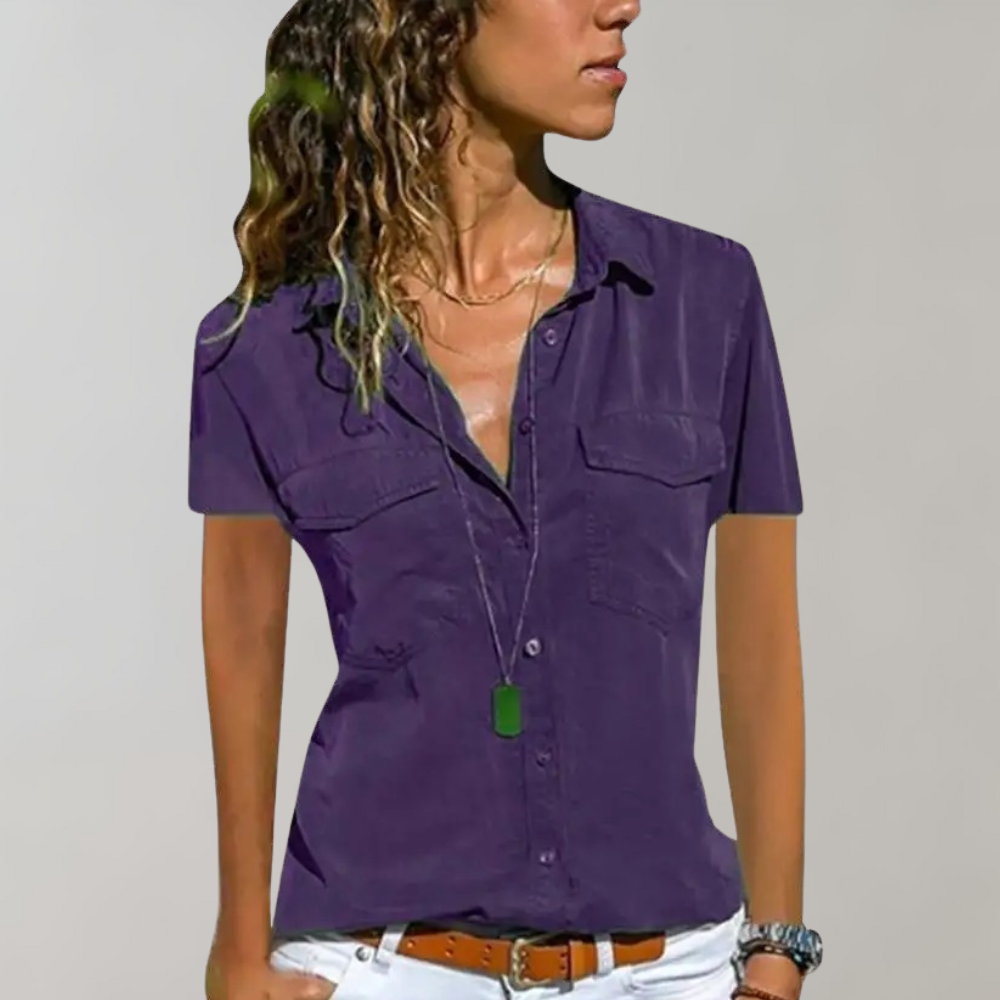 Aurora - Summer Women's Blouse with Short Sleeves