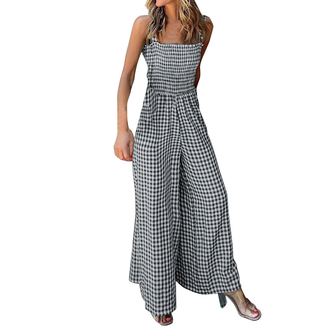BETHANY - Lightweight checked jumpsuit for women, perfect for summer