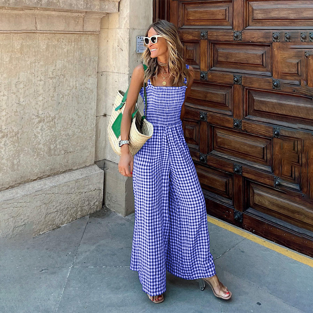 BETHANY - Lightweight checked jumpsuit for women, perfect for summer