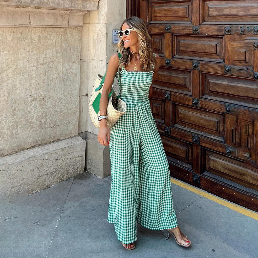 BETHANY - Lightweight checked jumpsuit for women, perfect for summer