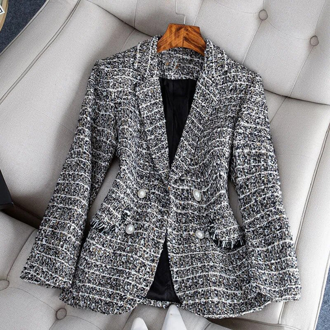 BLYTHE - Lightweight and tailored checked blazer jacket for women, perfect for spring and summer