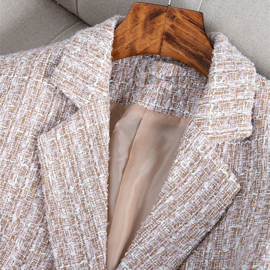 BLYTHE - Lightweight and tailored checked blazer jacket for women, perfect for spring and summer