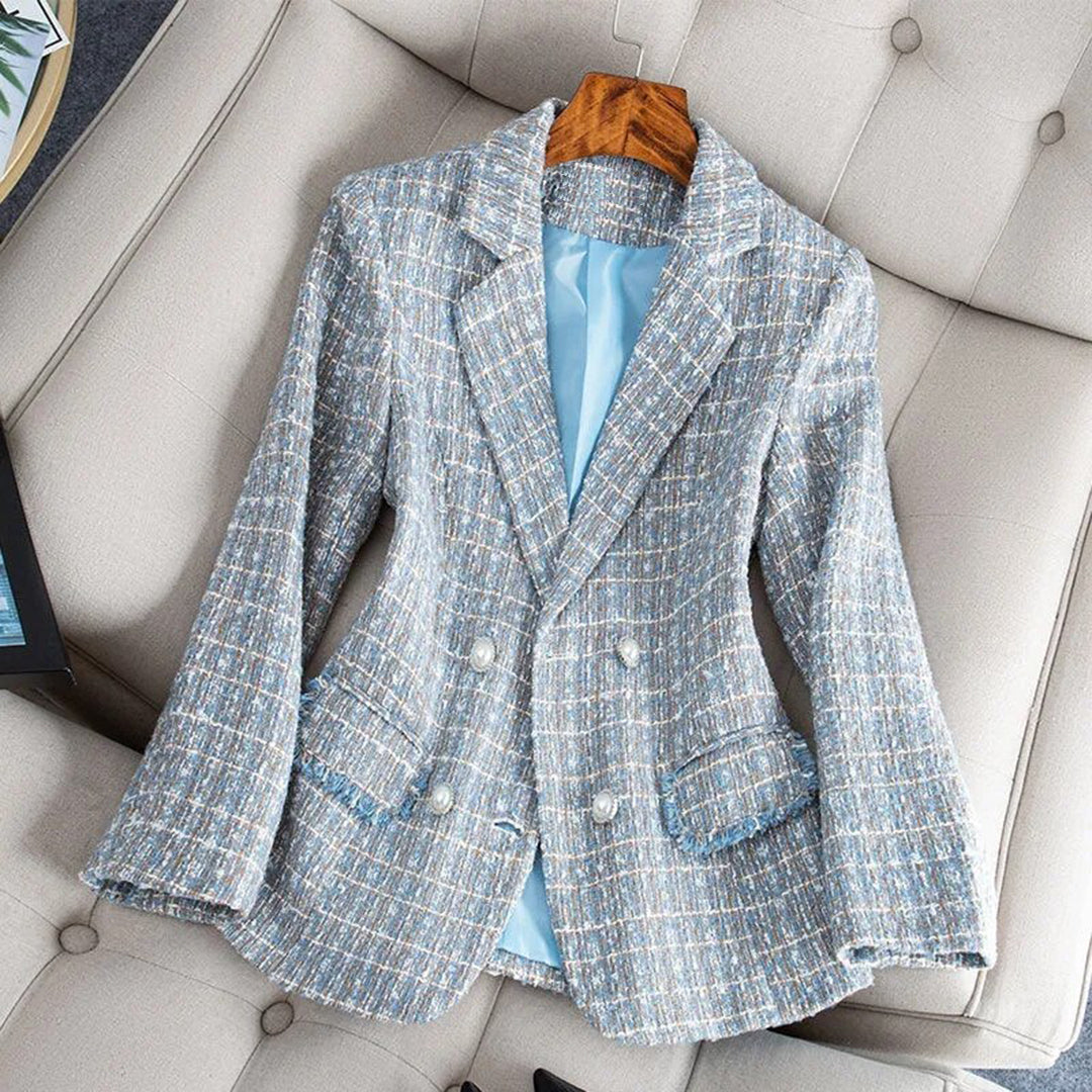 BLYTHE - Lightweight and tailored checked blazer jacket for women, perfect for spring and summer