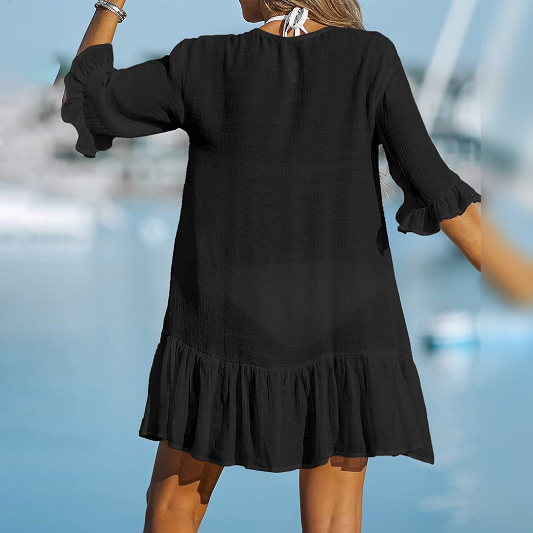 SOPHIA - Airy Ruffled Summer Shirt Dress