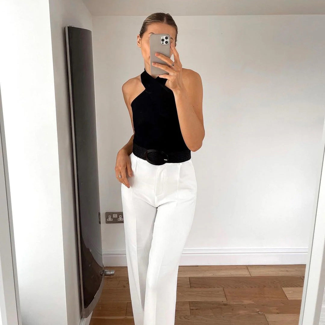 WAVERLY - Elegant summer top with crossed strap