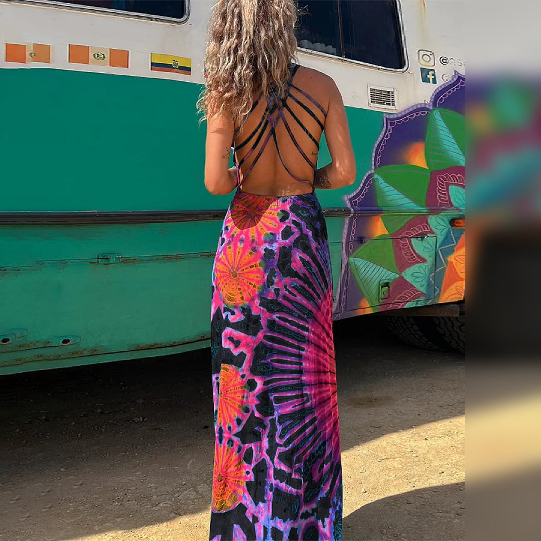 VICTOIRE - Backless Summer Dress with Straps for Spring and Summer