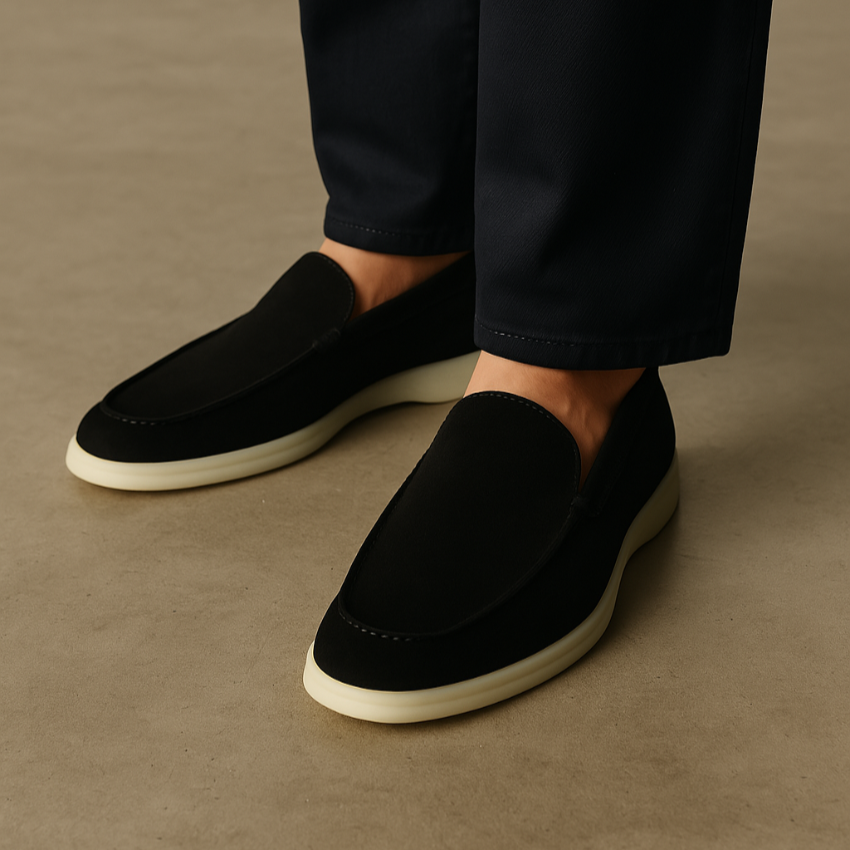 Refined Suede Loafers – Black