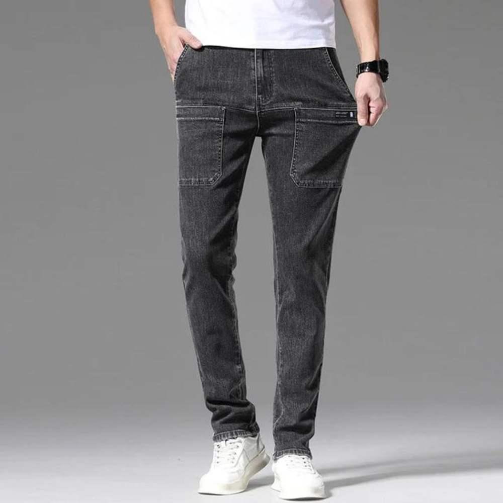 TIBOR - Multi-pocket summer jeans for men