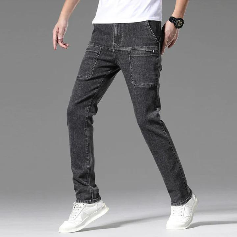 TIBOR - Multi-pocket summer jeans for men