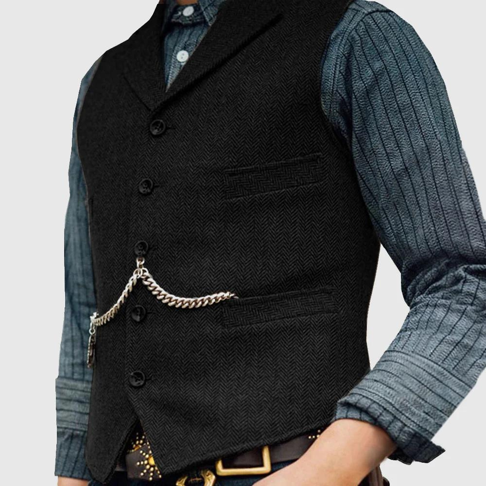 TAHVO - Classic Herringbone Waistcoat for Spring and Summer