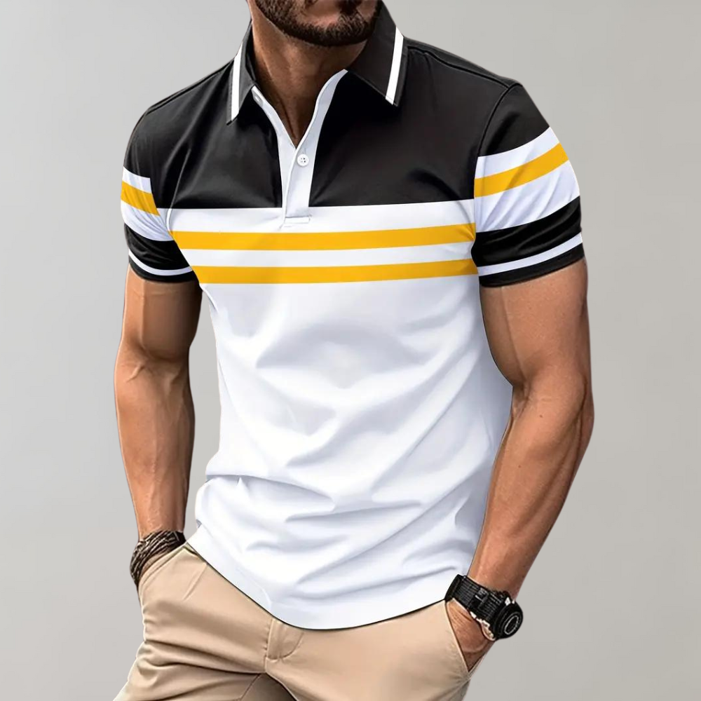 Stef - Colour Block Men's Polo Shirt for Summer