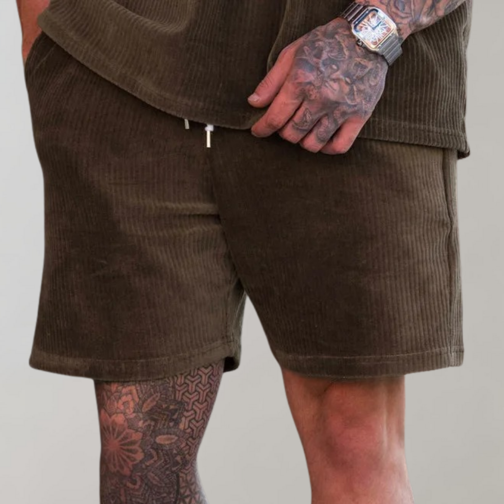 Stijn - Casual corduroy men's shorts for summer