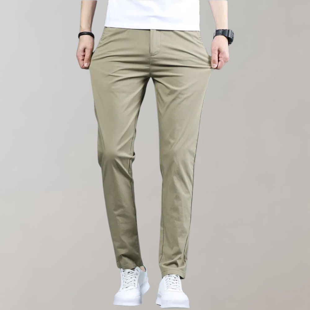 Villum - Stretch Waist Chino Trousers for Summer