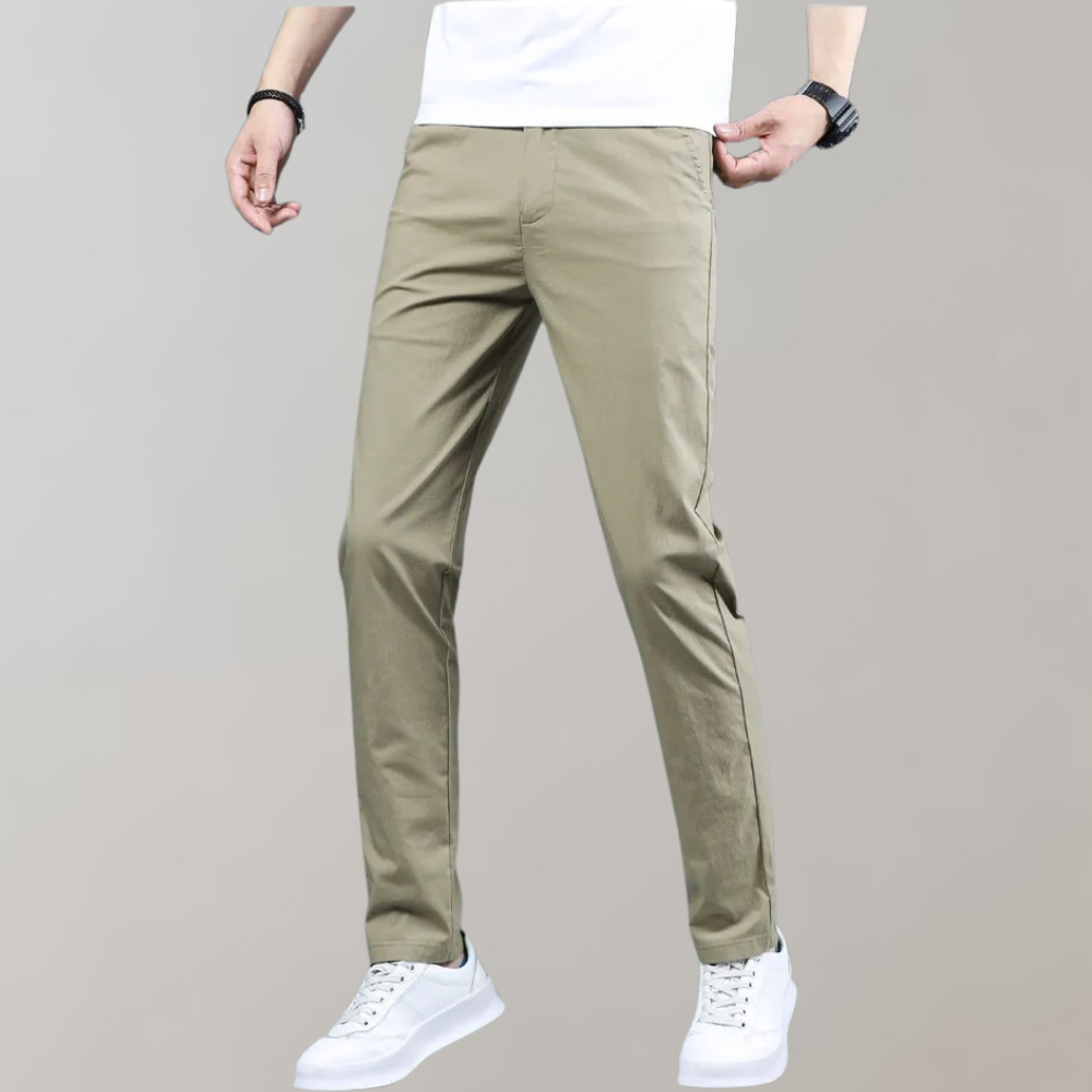 Villum - Stretch Waist Chino Trousers for Summer