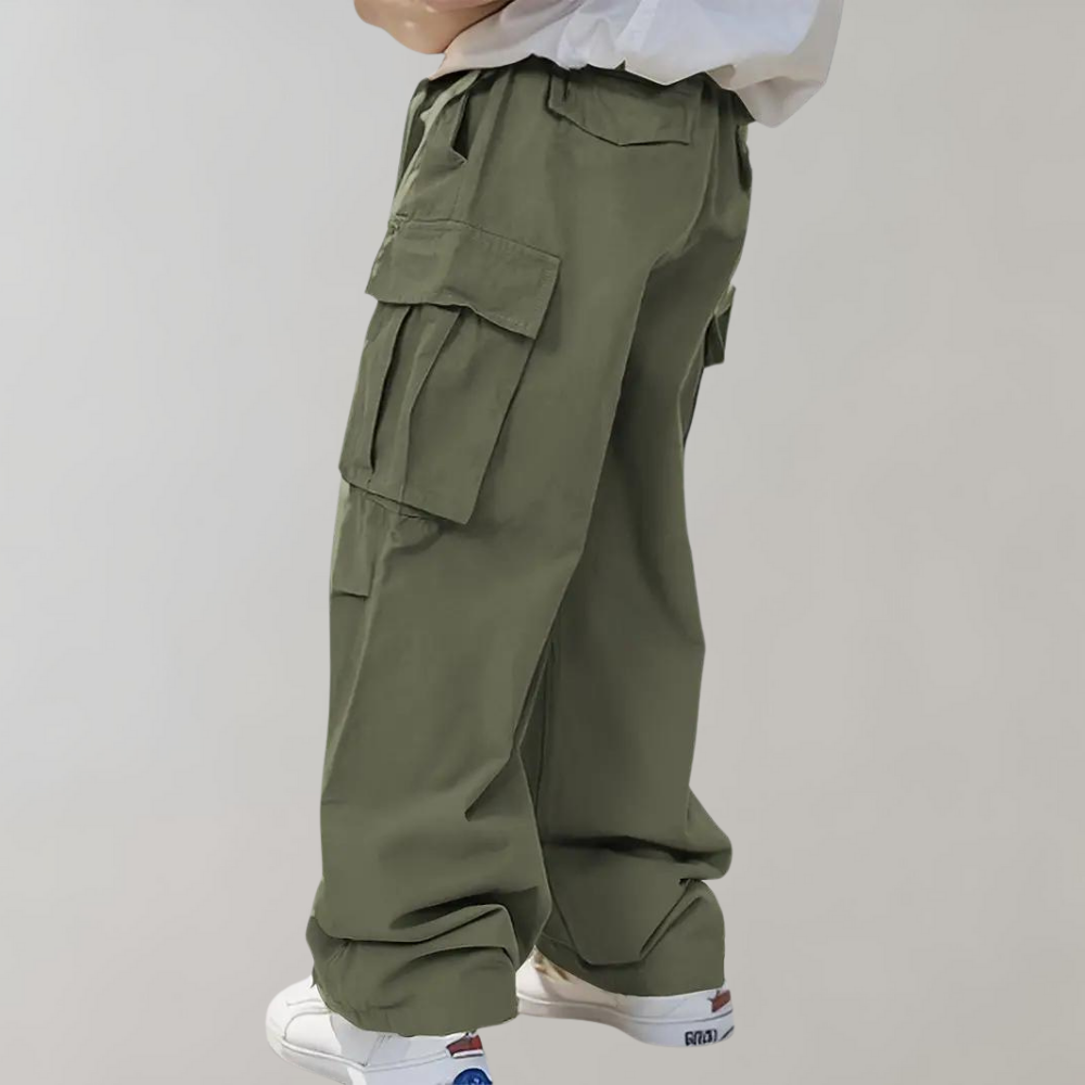Asger - Cargo men's trousers with straight legs for summer