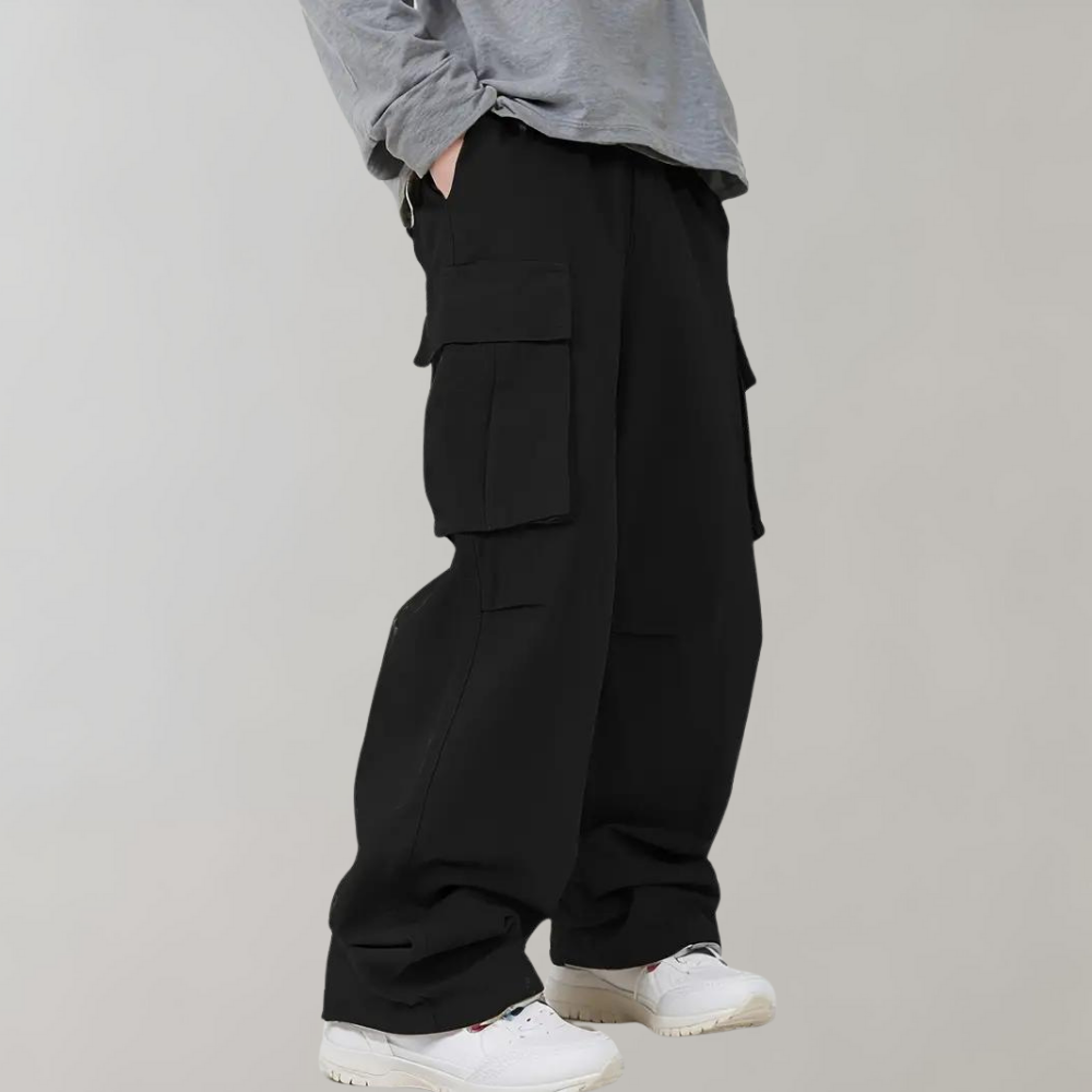 Asger - Cargo men's trousers with straight legs for summer