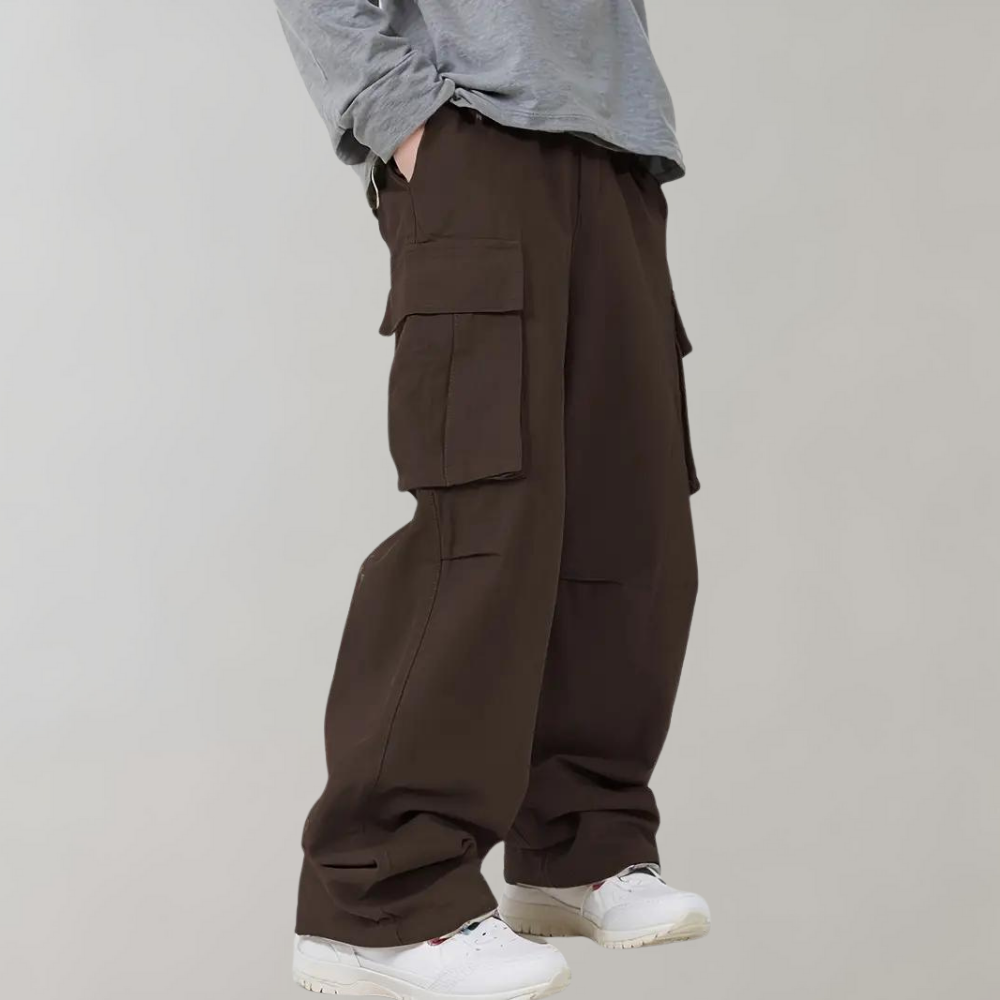 Asger - Cargo men's trousers with straight legs for summer