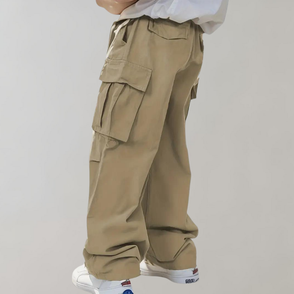 Asger - Cargo men's trousers with straight legs for summer