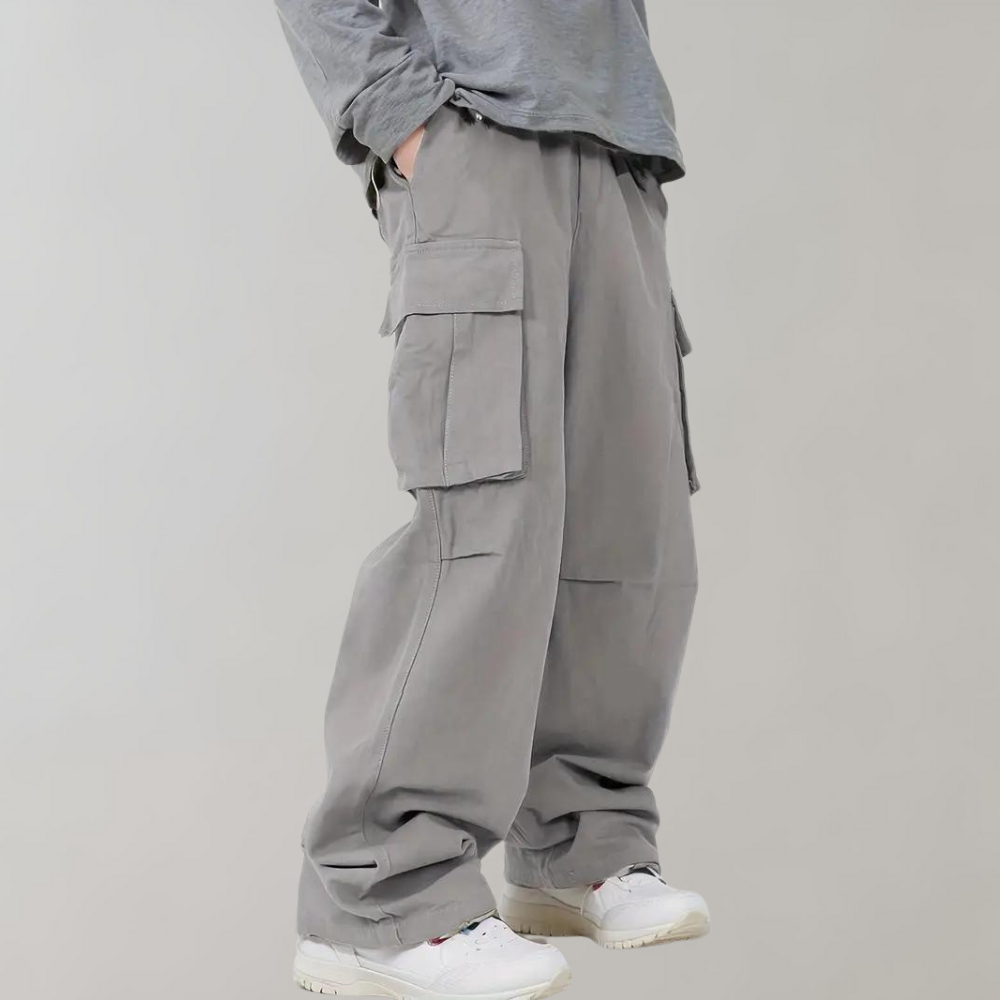 Asger - Cargo men's trousers with straight legs for summer