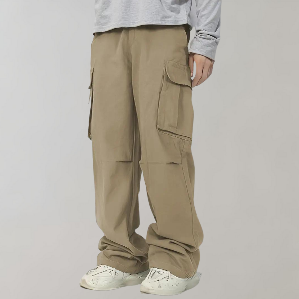 Asger - Cargo men's trousers with straight legs for summer
