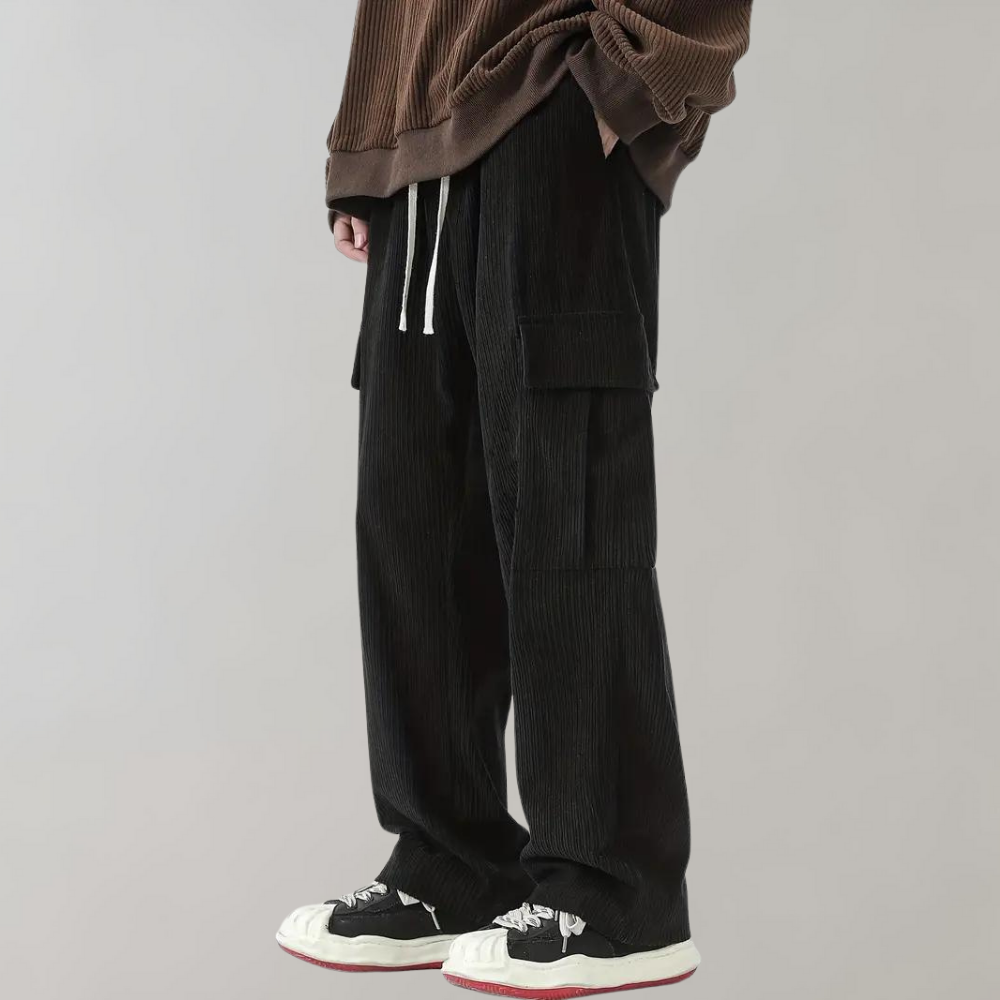 Balder - Light corduroy cargo trousers with flap pockets for summer