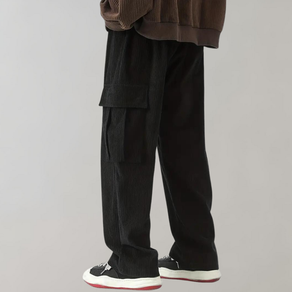 Balder - Light corduroy cargo trousers with flap pockets for summer