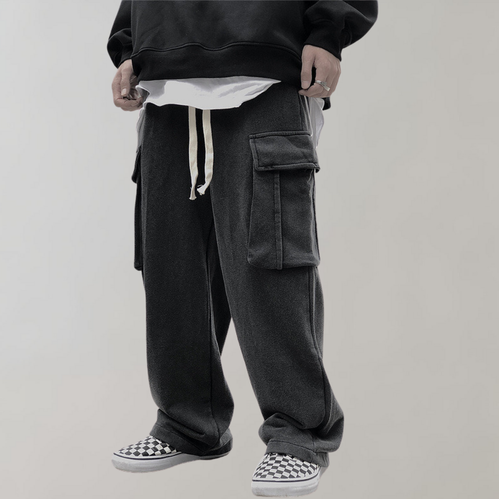 Tjalfe - Corduroy cargo trousers with drawstring for summer