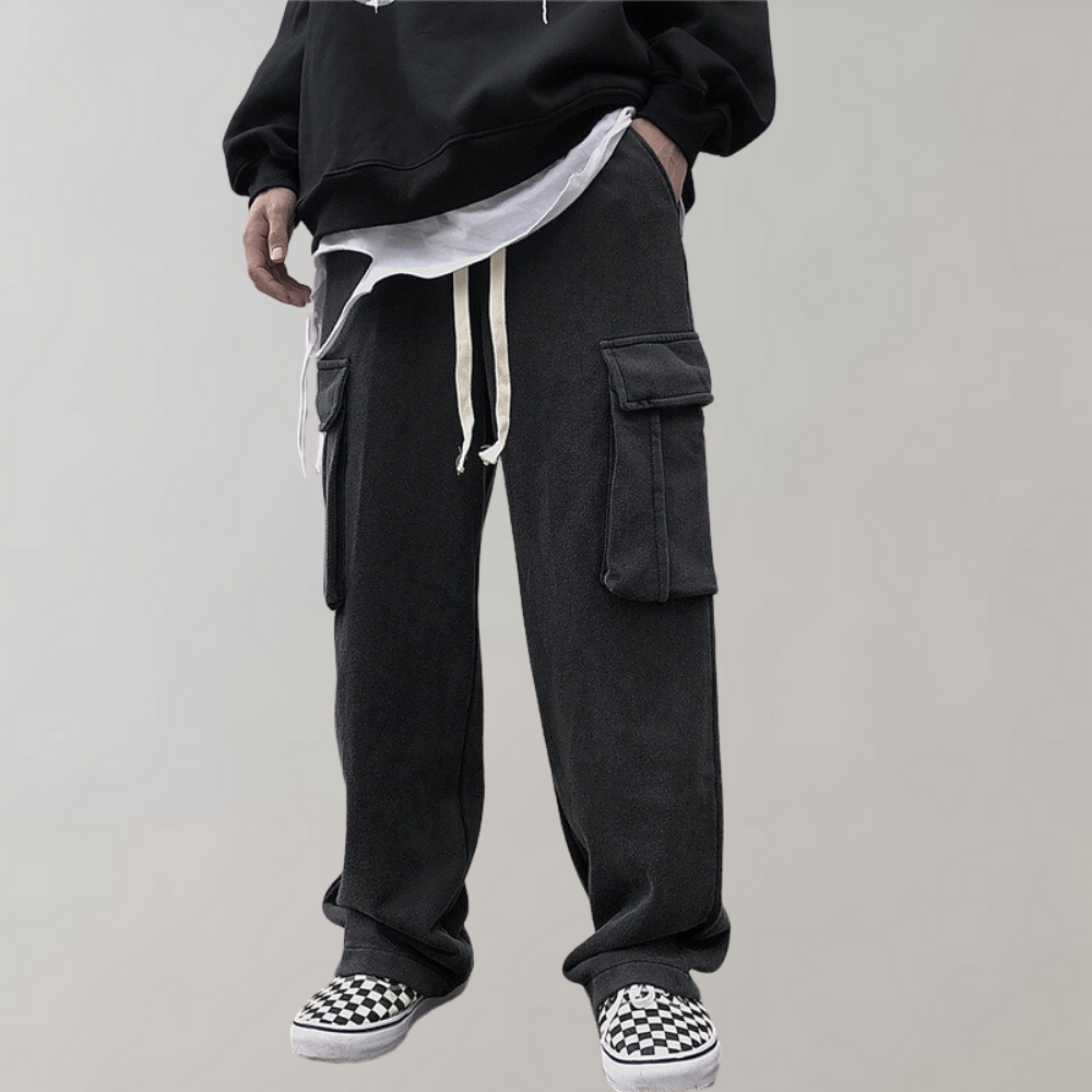 Tjalfe - Corduroy cargo trousers with drawstring for summer