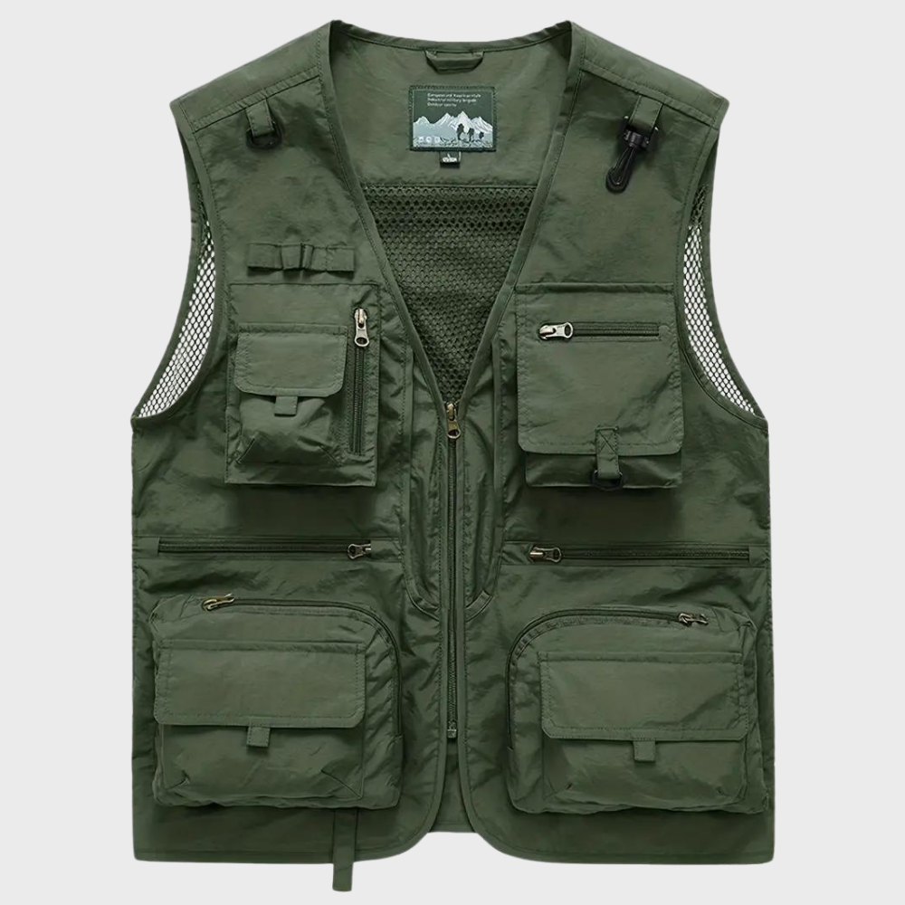 Troels - Breathable cargo men's vest with multiple pockets for summer