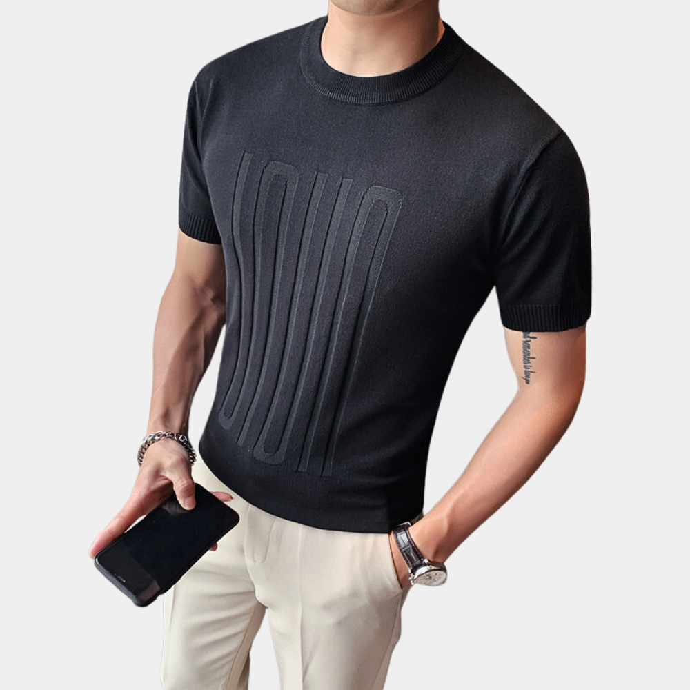 Bruce - Lightweight knitted men's sweater with round neck for summer
