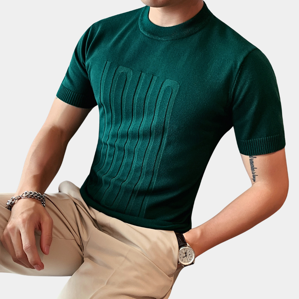 Bruce - Lightweight knitted men's sweater with round neck for summer
