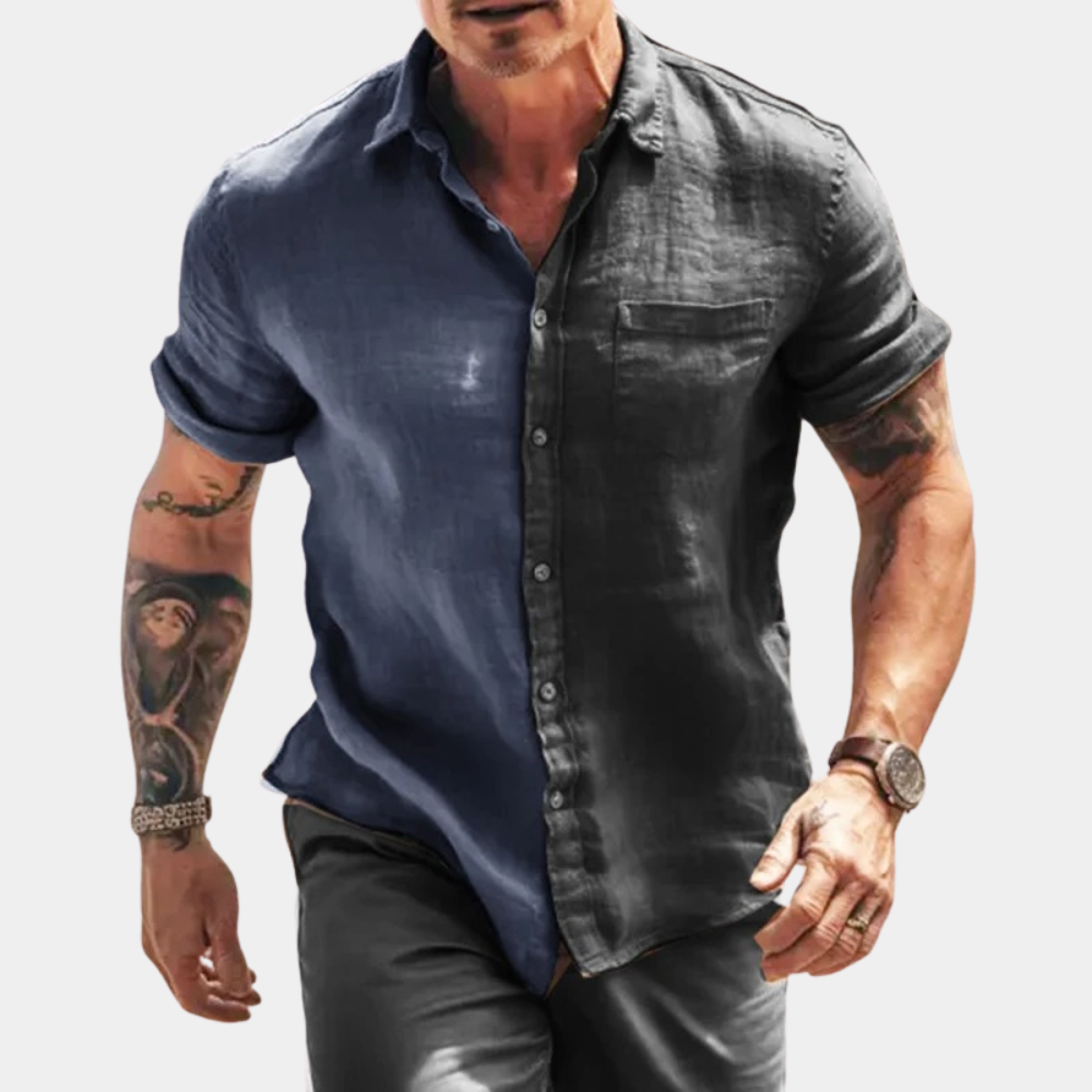 Beau - Casual men's shirt with short sleeves for summer