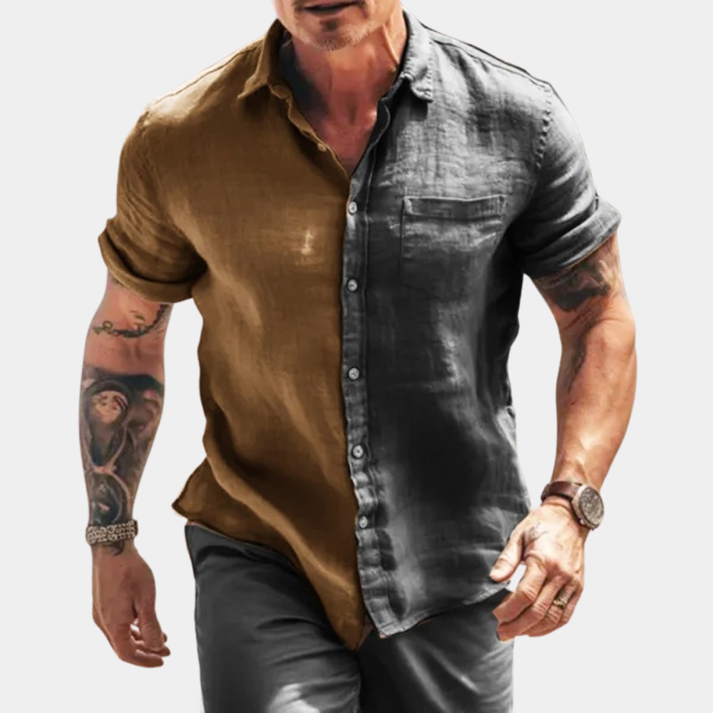 Beau - Casual men's shirt with short sleeves for summer
