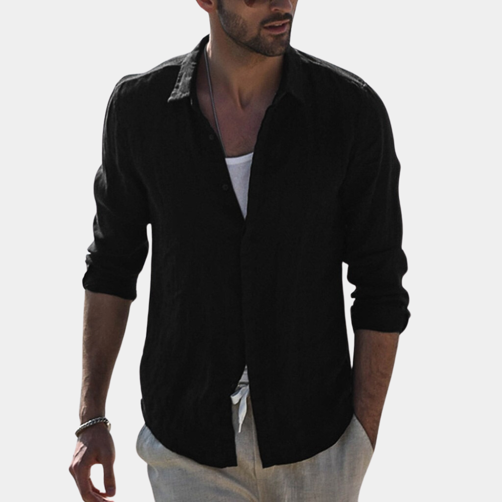 Charles - Casual men's shirt with long sleeves for summer