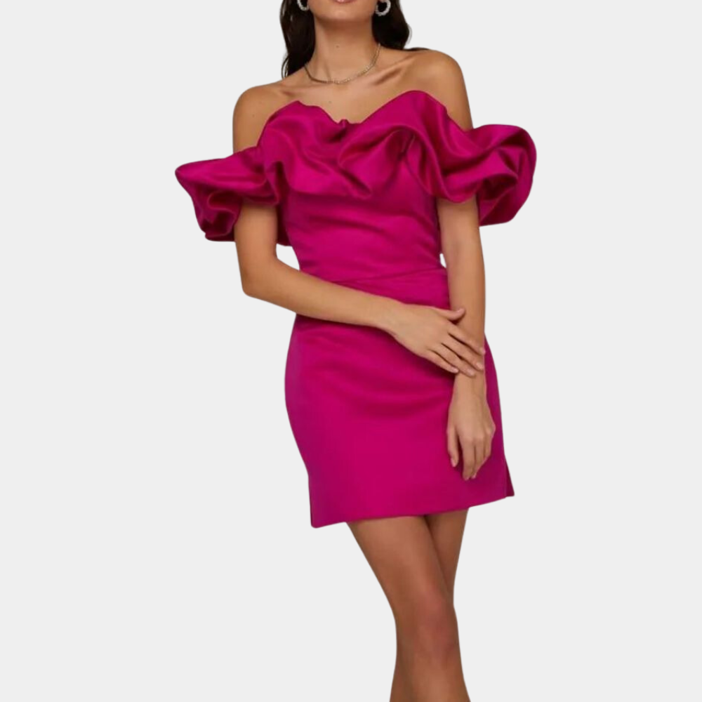 Ambre - Summer ladies' mini dress with ruffles