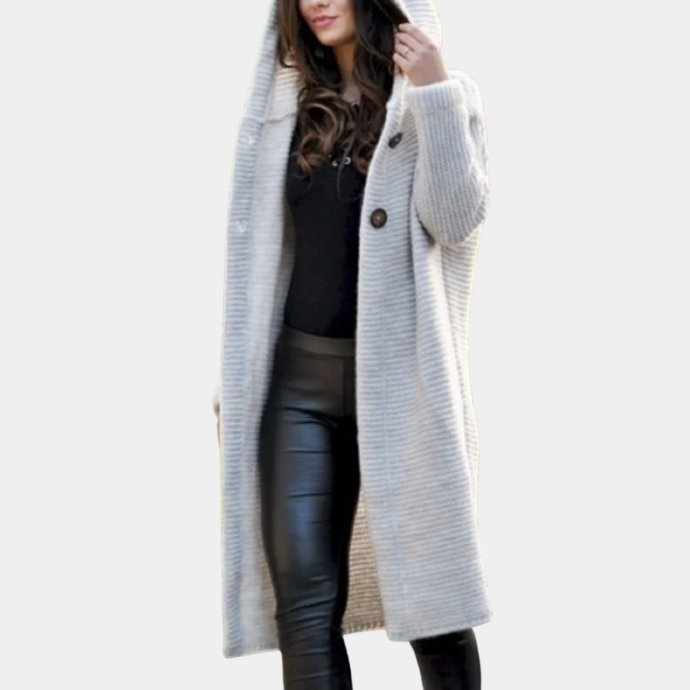 Claudia - Warm ladies' cardigan with hood