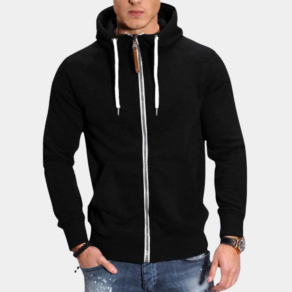 Toussaint - Men's fleece jacket with zip and drawstring for Spring/Summer