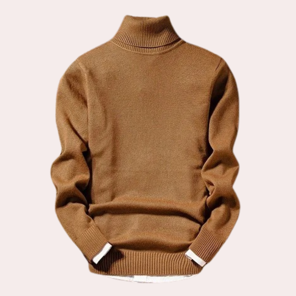 Zeke - Classic Roll Neck Jumper for Men