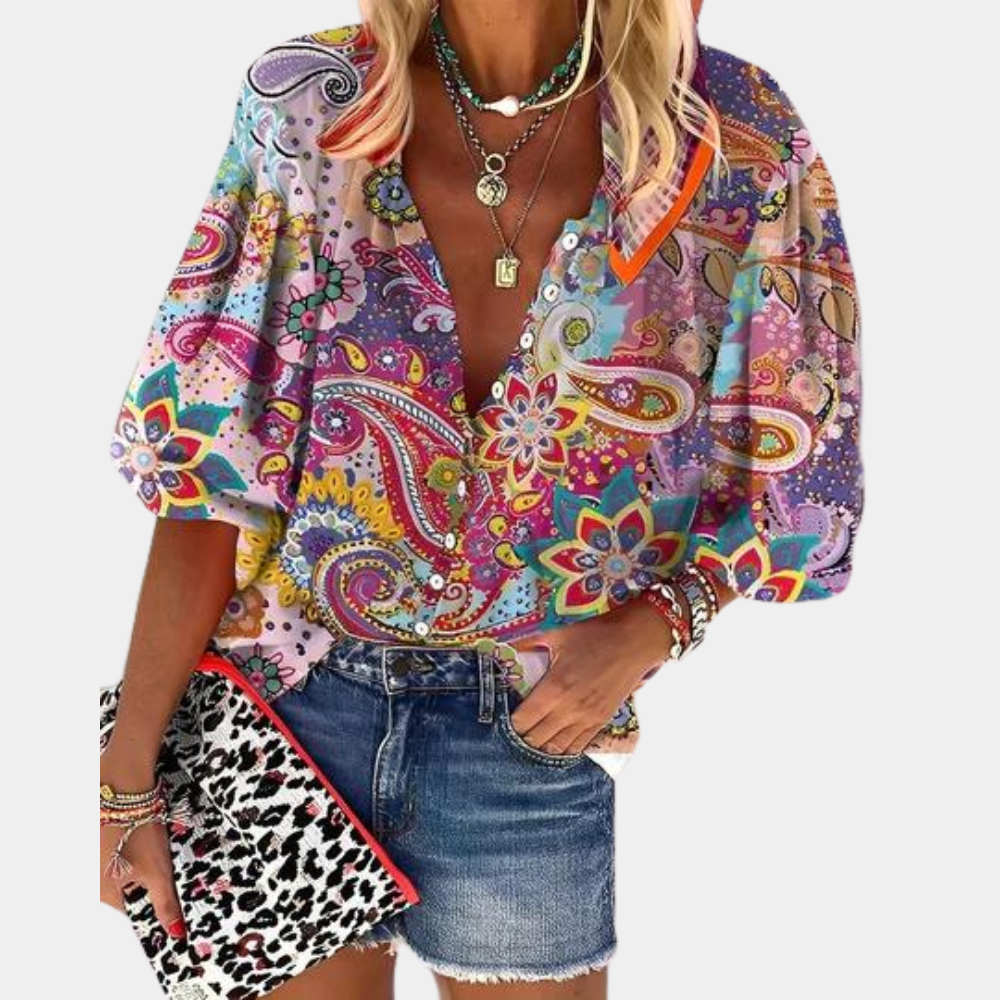 Vire - Lightweight ladies' blouse with paisley print for summer