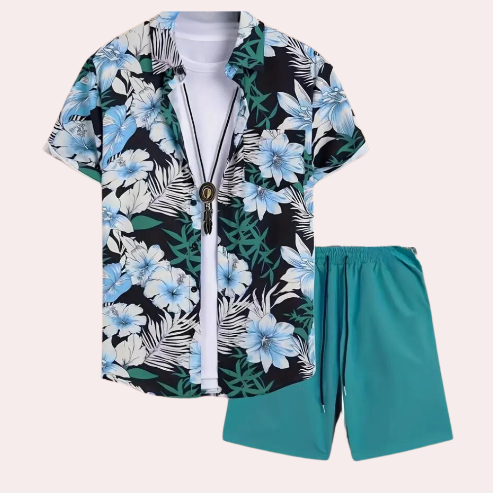 Travis - Floral Two-Piece Summer Outfit for Men - Perfect for Spring and Summer