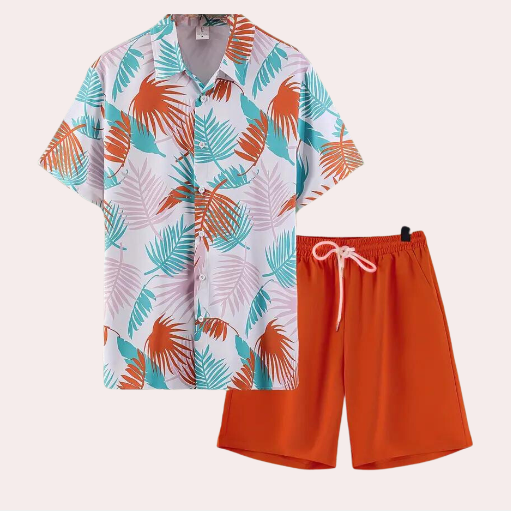 Claiborne - Men's Hawaiian Two-Piece Summer Outfit