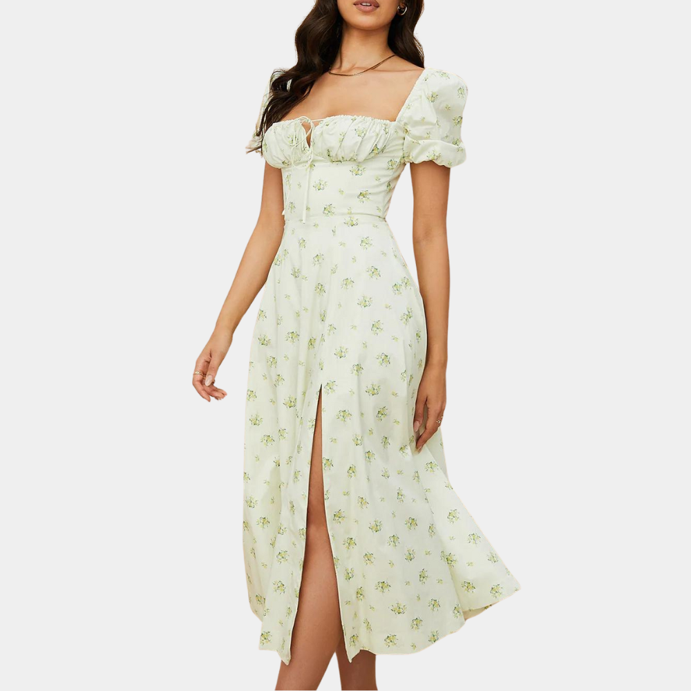 Sylvie - Summer Floral Ladies' Dress with Split