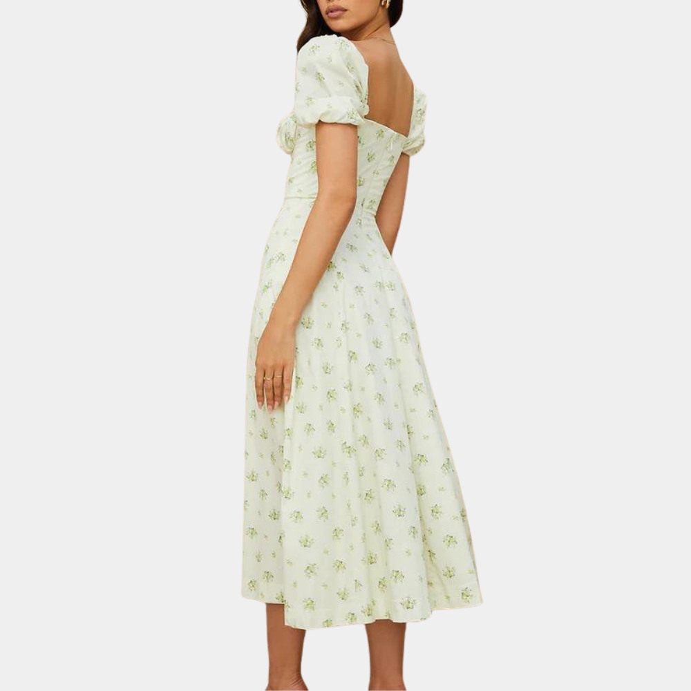 Sylvie - Summer Floral Ladies' Dress with Split